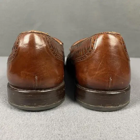 Mezlan Alicante Shoes Mens Size 11.5 W Brown Leather Tassel Loafers Dress Brogue - Picture 8 of 16
